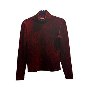 SNO SKINS Velour Turtleneck Sweater Womens S Vintage